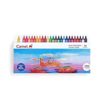 Camel Kokuyo Extra Long Wax Crayons – 24 Shades with Gold & Silver