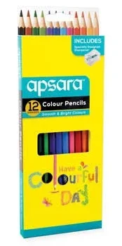 Apsara Color Pencils – 12 Colors | Smooth & Vibrant Coloring | Non-Toxic | Creative Art Supplies