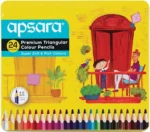 Apsara 24 Full-Size Premium Triangular Colour Pencils