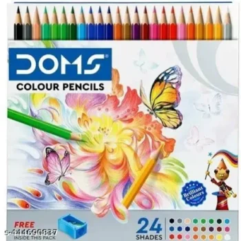 DOMS 24 Colors Color Pencils – Vibrant & Smooth Coloring | Non-Toxic | Pack of 24