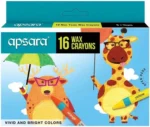 Apsara 16 Colors Crayons – Vibrant & Smooth Coloring | Non-Toxic | Pack of 16