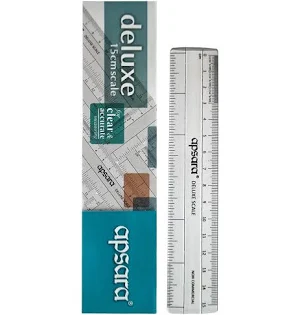 Apsara 15 cm Transparent Plastic Scale | Lightweight & Accurate | Pocket-Friendly Ruler