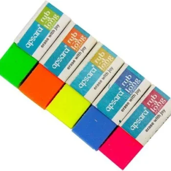 Apsara Rub-A-Long Erasers (Pack of 5)| Extra Long, Dust-Free & Smudge-Free | Soft & Durable | Student-Friendly