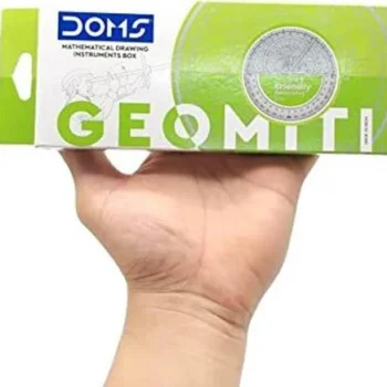 DOMS Geomiti Geometry Box | Complete Mathematical Instrument Set | Premium Metal Case for Students