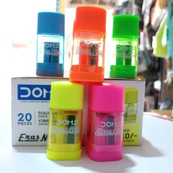 Doms ErasNer 2-in-1 Eraser & Sharpener | Compact Dual Utility | Clean Erasing & Smooth Sharpening